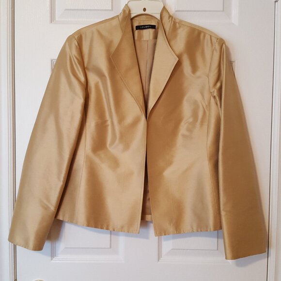 Louben Woman's Silk Jacket ~ Pale.Gold ~ Size Large~ Very flattering! ~ EUC ~ - Picture 2 of 4